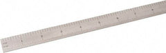 SPI - 24" Long, 1/64, 1/32, 1/16, 1/8" Graduation, Flexible Steel Rule - 4R Graduation Style, 3/4" Wide, Silver, Satin Chrome Finish - Eagle Tool & Supply