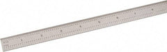 SPI - 24" Long, 1/100, 1/64, 1/32, 1/10" Graduation, Flexible Steel Rule - 5R Graduation Style, 3/4" Wide, Silver, Satin Chrome Finish - Eagle Tool & Supply
