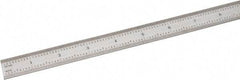 SPI - 24" Long, 1/100, 1/64, 1/50, 1/32" Graduation, Flexible Steel Rule - 16R Graduation Style, 3/4" Wide, Silver, Satin Chrome Finish - Eagle Tool & Supply
