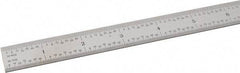 SPI - 24" Long, 1/64, 1/32" and 0.5, 1mm Graduation, Flexible Steel Rule - English/Metric Graduation Style, 3/4" Wide, Silver, Satin Chrome Finish - Eagle Tool & Supply