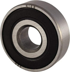 Nice - 1/2" Bore Diam, 1-3/8" OD, Double Seal Semi Ground Extra Light Radial Ball Bearing - 7/16" Wide, 1 Row, Round Bore, 850 Lb Static Capacity, 940 Lb Dynamic Capacity - Eagle Tool & Supply