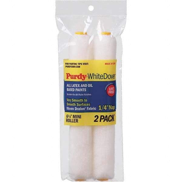 Purdy - 1/4" Nap, 6-1/2" Wide Paint Roller Cover - Smooth to Semi-Smooth Texture, Dralon - Eagle Tool & Supply