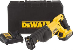DeWALT - 20V, 0 to 3,000 SPM, Cordless Reciprocating Saw - 1-1/8" Stroke Length, 19-1/4" Saw Length, 1 Lithium-Ion Battery Included - Eagle Tool & Supply