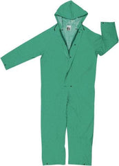 MCR Safety - Size 4XL, Green, Rain Coverall - 60" Chest, Snap Ankle, Take Up Snaps Wrist - Eagle Tool & Supply