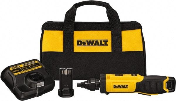 DeWALT - 8 Volts, Lithium-Ion Battery, Inline Cordless Screwdriver - 430 RPM, 40 Inch/Lbs. Torque - Eagle Tool & Supply