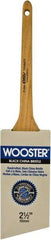 Wooster Brush - 2-1/2" Angled Hog Sash Brush - 2-11/16" Bristle Length, 7-7/8" Maple Rattail Handle - Eagle Tool & Supply