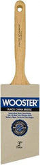 Wooster Brush - 3" Angled Hog Sash Brush - 2-15/16" Bristle Length, 7-7/8" Maple Fluted Handle - Eagle Tool & Supply