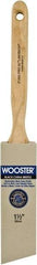 Wooster Brush - 1-1/2" Angled Hog Sash Brush - 2-7/16" Bristle Length, 8" Maple Fluted Handle - Eagle Tool & Supply
