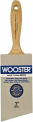 Wooster Brush - 3" Angled Hog Varnish Brush - 2-15/16" Bristle Length, 5-1/8" Maple Beavertail Handle - Eagle Tool & Supply