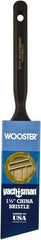 Wooster Brush - 1-1/2" Angled Hog Sash Brush - 2-3/16" Bristle Length, 6-1/4" Plastic Fluted Handle - Eagle Tool & Supply