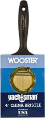 Wooster Brush - 4" Flat Hog Wall Brush - 3-3/16" Bristle Length, 6-1/4" Plastic Beavertail Handle - Eagle Tool & Supply