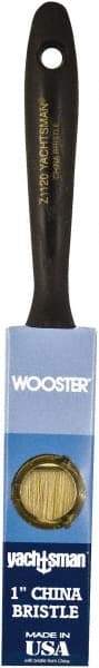 Wooster Brush - 1" Flat Hog Varnish Brush - 2-3/16" Bristle Length, 6-1/2" Plastic Beavertail Handle - Eagle Tool & Supply