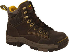 Dr. Martens - Men's Size 7 Medium Width Composite Work Boot - Brown, Leather Upper, Rubber Outsole, 7" High, Non-Slip, Waterproof - Eagle Tool & Supply