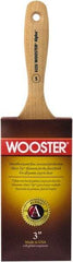 Wooster Brush - 3" Oval Synthetic Varnish Brush - 3-7/16" Bristle Length, 6-1/4" Maple Beavertail Handle - Eagle Tool & Supply