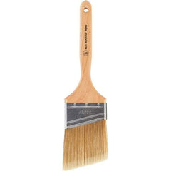 Wooster Brush - 3" Angled Synthetic Sash Brush - 3-3/16" Bristle Length, 7-7/8" Maple Fluted Handle - Eagle Tool & Supply