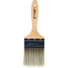 Wooster Brush - 3" Flat Synthetic Wall Brush - 3-3/16" Bristle Length, 5-11/16" Wood Beavertail Handle - Eagle Tool & Supply