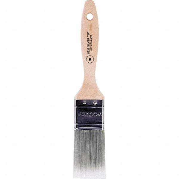 Wooster Brush - 1-1/2" Flat Synthetic Varnish Brush - 2-7/16" Bristle Length, 6-3/8" Wood Beavertail Handle - Eagle Tool & Supply