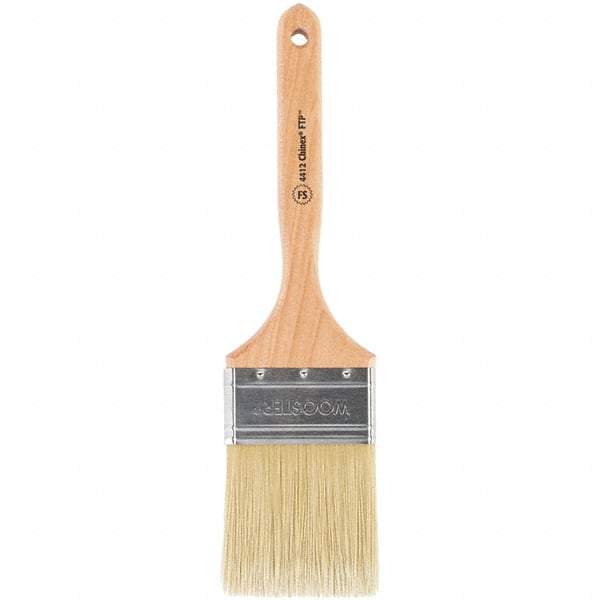 Wooster Brush - 3" Flat Synthetic Sash Brush - 3-3/16" Bristle Length, 7-7/8" Maple Fluted Handle - Eagle Tool & Supply