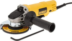 DeWALT - 4-1/2" Wheel Diam, 12,000 RPM, Corded Angle & Disc Grinder - 5/8-11 Spindle, 120 Volts, 7.5 Amps - Eagle Tool & Supply