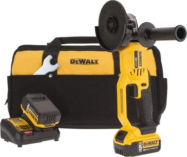 DeWALT - 4-1/2" Wheel Diam, 7,000 RPM, Cordless Angle & Disc Grinder - 5/8" Spindle - Eagle Tool & Supply