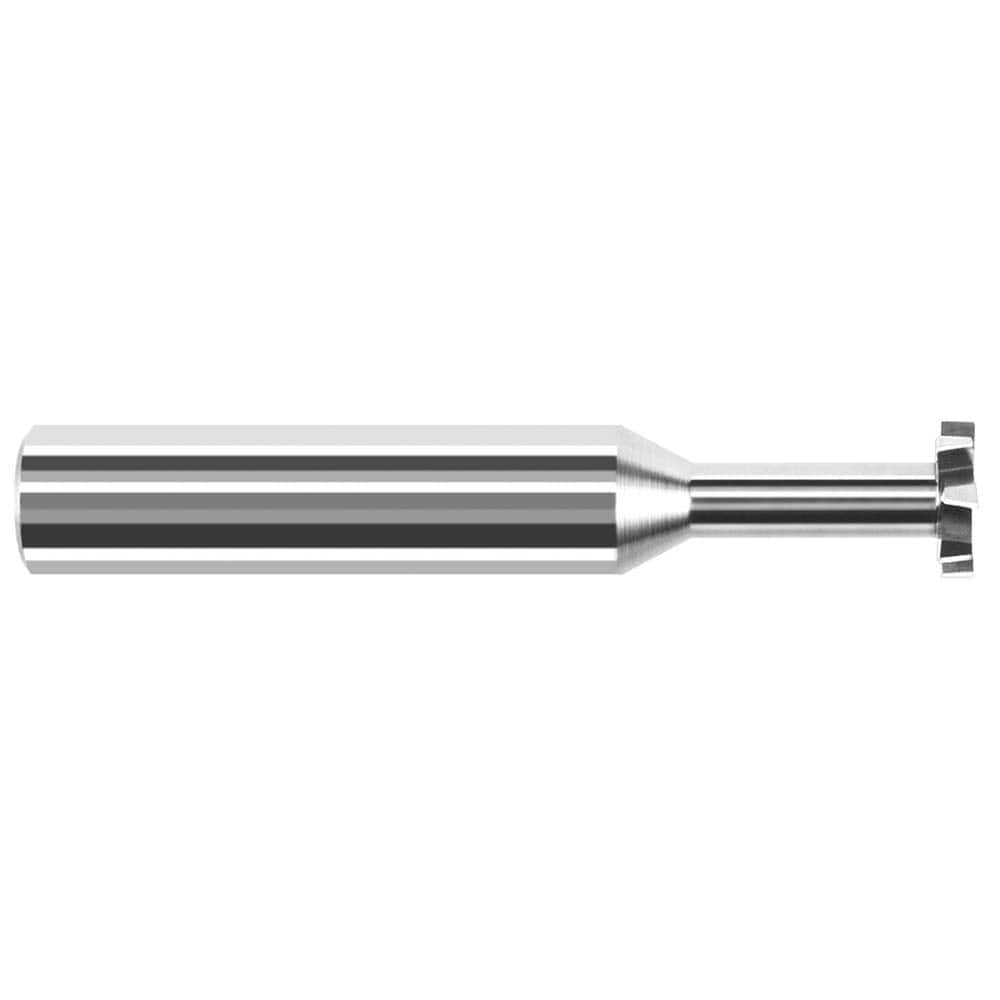 Woodruff Keyseat Cutter: 0.25″ Cut Dia, 0.093″ Cut Width, 1/4″ Shank Dia, Staggered Tooth 2-1/2″ OAL, 6 Teeth, Solid Carbide