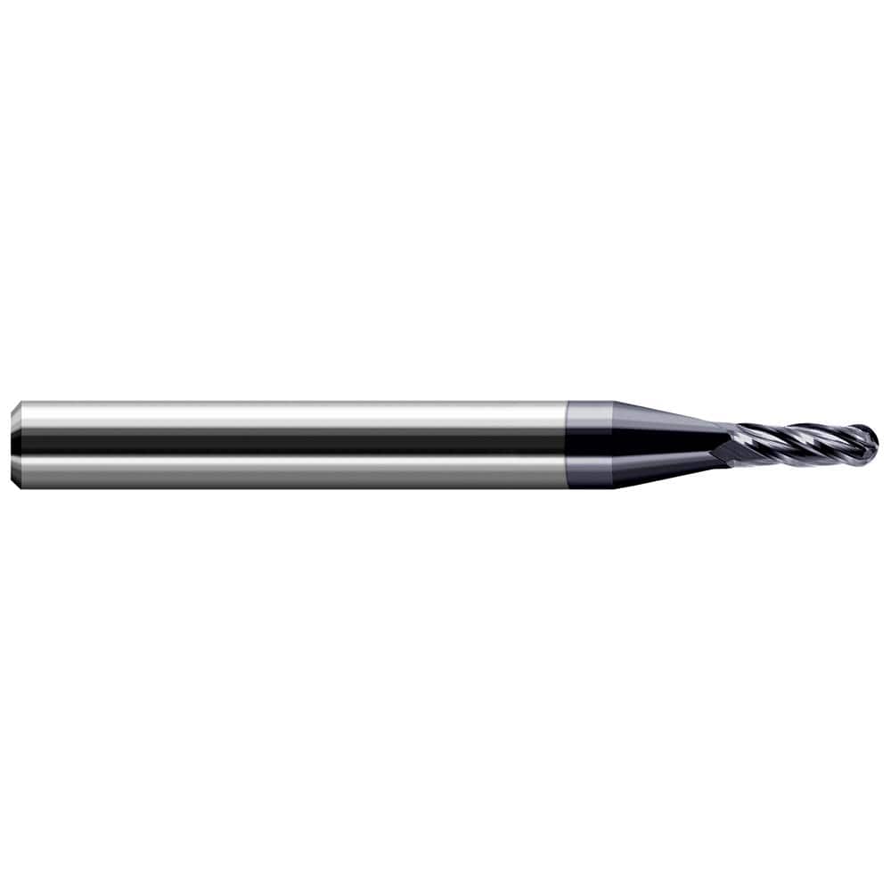 Harvey Tool - 5/64" Diam, 15/64" LOC, 2 Flute Solid Carbide Ball End Mill - Exact Industrial Supply