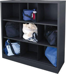 Sandusky Lee - 3 Shelf, Closed Shelving Cubby Cabinet - 46 Inch Wide x 18 Inch Deep x 52 Inch High, Charcoal - Eagle Tool & Supply