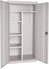 Sandusky Lee - 5 Shelf Combination Storage Cabinet - Steel, 46" Wide x 24" Deep x 72" High, Dove Gray - Eagle Tool & Supply