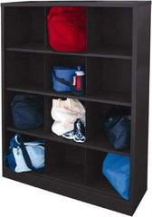 Sandusky Lee - 4 Shelf, Closed Shelving Cubby Cabinet - 46 Inch Wide x 18 Inch Deep x 66 Inch High, Black - Eagle Tool & Supply