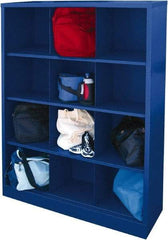 Sandusky Lee - 4 Shelf, Closed Shelving Cubby Cabinet - 46 Inch Wide x 18 Inch Deep x 66 Inch High, Blue - Eagle Tool & Supply