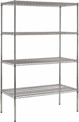 Sandusky Lee - 4 Shelf Wire Shelving Unit - 48" Wide x 24" Deep x 74" High, - Eagle Tool & Supply