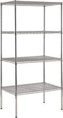 Sandusky Lee - 4 Shelf Wire Shelving Unit - 36" Wide x 24" Deep x 74" High, - Eagle Tool & Supply