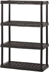 Sandusky Lee - 56" High x 36" Wide x 18" Deep, 4 Shelf Polyurethane Utility Plastic Shelving - Black, 150 Lb Capacity - Eagle Tool & Supply
