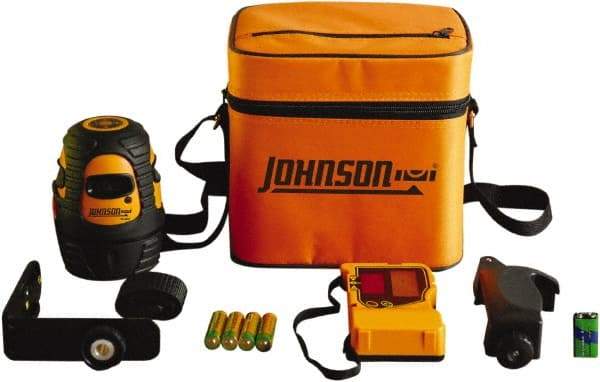 Johnson Level & Tool - 1 Beam 200' (Interior) 300' (Exterior) Max Range Self Leveling Line Laser - Red Beam, 1/8" at 50' Accuracy, 3-3/4" Long, Battery Included - Eagle Tool & Supply