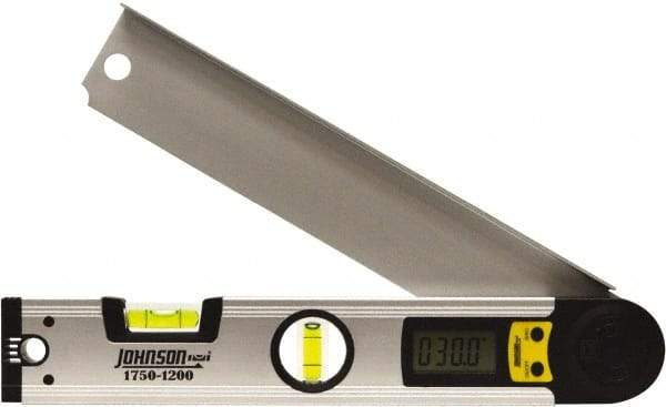 Johnson Level & Tool - 225° Measuring Range, Digital Protractor - 0.1° Resolution, 12 Inch Long Blade, Accuracy Up to 0.3°, CR2032 Lithium Battery Not Included - Eagle Tool & Supply