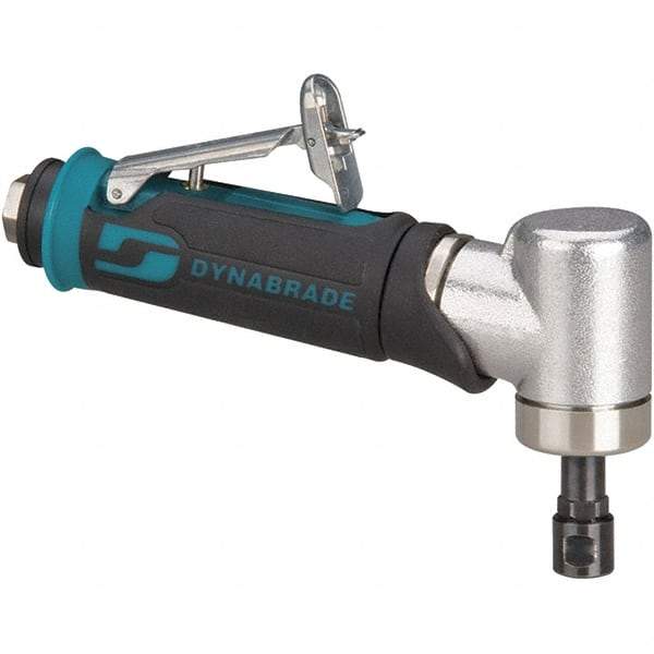 Dynabrade - 1/4" Collet, Angle Handle, Air Angle Die Grinder - 25,000 RPM, Rear Exhaust, 26 CFM, 0.4 hp, 90 psi, 1/4 NPT Inlet - Eagle Tool & Supply