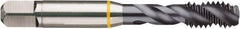 Guhring - #8-32 UNC 2B/3B Modified Bottoming Spiral Flute Tap - Cobalt, TiCN Finish, 2.13" OAL, Right Hand Flute, Right Hand Thread, H3, Series 4408 - Exact Industrial Supply