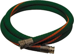 Alliance Hose & Rubber - 1-1/2" ID x 1.97" OD x 15' OAL, Cam & Groove Chemical Handling Hose - 200 Max Working psi, -40 to 150°F, 5" Bend Radius, 1-1/2" Fitting, Green - Eagle Tool & Supply