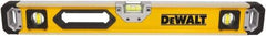 DeWALT - Magnetic 48" Long 3 Vial Box Beam Level - Aluminum, Yellow - Eagle Tool & Supply