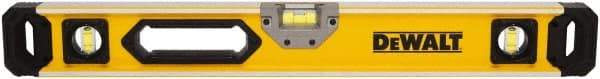 DeWALT - Magnetic 78" Long 3 Vial Box Beam Level - Aluminum, Yellow - Eagle Tool & Supply