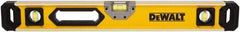 DeWALT - Magnetic 24" Long 3 Vial Box Beam Level - Aluminum, Yellow - Eagle Tool & Supply