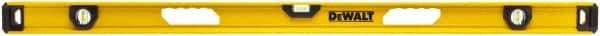 DeWALT - Magnetic 48" Long 3 Vial I-Beam Level - Aluminum, Yellow - Eagle Tool & Supply