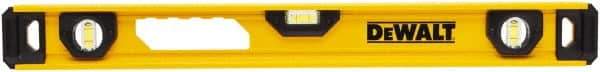 DeWALT - Magnetic 24" Long 3 Vial I-Beam Level - Aluminum, Yellow - Eagle Tool & Supply