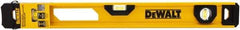 DeWALT - 24" Long 3 Vial I-Beam Level - Aluminum, Yellow - Eagle Tool & Supply