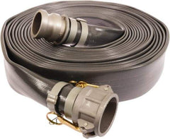Continental ContiTech - 2" ID x 2.22 OD, 80 Working psi, Gray Pliovic Hose, Lays Flat - 50' Long, -10 to 150°F - Eagle Tool & Supply