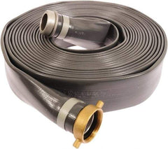 Continental ContiTech - 2" ID x 2.22 OD, 80 Working psi, Gray Pliovic Hose, Lays Flat - 100' Long, -10 to 150°F - Eagle Tool & Supply