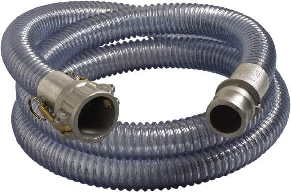 Alliance Hose & Rubber - 3" Inside x 3.58" Outside Diam, Food & Beverage Hose - 7" Bend Radius, Clear, 20' Long, 35 Max psi, 29 Vacuum Rating - Eagle Tool & Supply