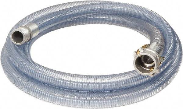 Alliance Hose & Rubber - 1" Inside x 1.24" Outside Diam, Food & Beverage Hose - 5" Bend Radius, Clear, 10' Long, 106 Max psi, 29 Vacuum Rating - Eagle Tool & Supply