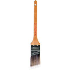 Wooster Brush - 1-1/2" Angled Nylon/Polyester Sash Brush - 2-3/16" Bristle Length, 8" Maple Rattail Handle - Eagle Tool & Supply