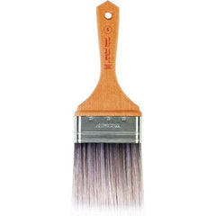 Wooster Brush - 3" Flat Nylon/Polyester Varnish Brush - 3-7/16" Bristle Length, 5-1/2" Maple Beavertail Handle - Eagle Tool & Supply
